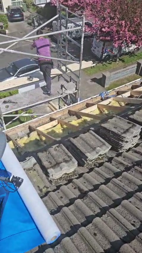 Roofer from Mikey & Sons working on a Dublin residential roof