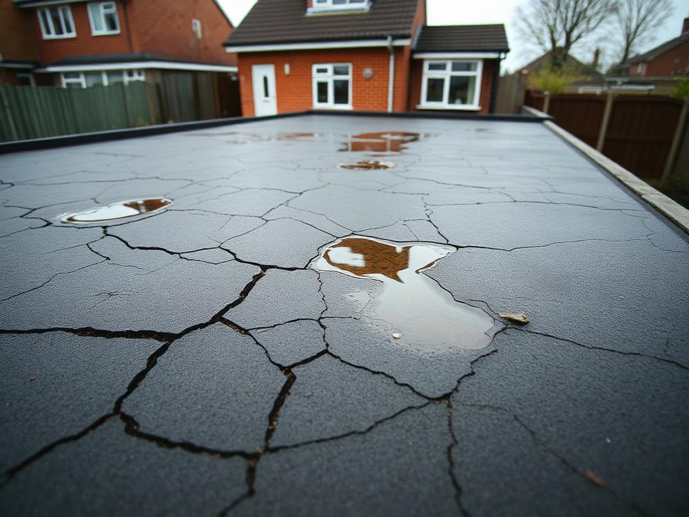 Old flat roof → New flat roof — before photo of roofing work by Mikey & Sons